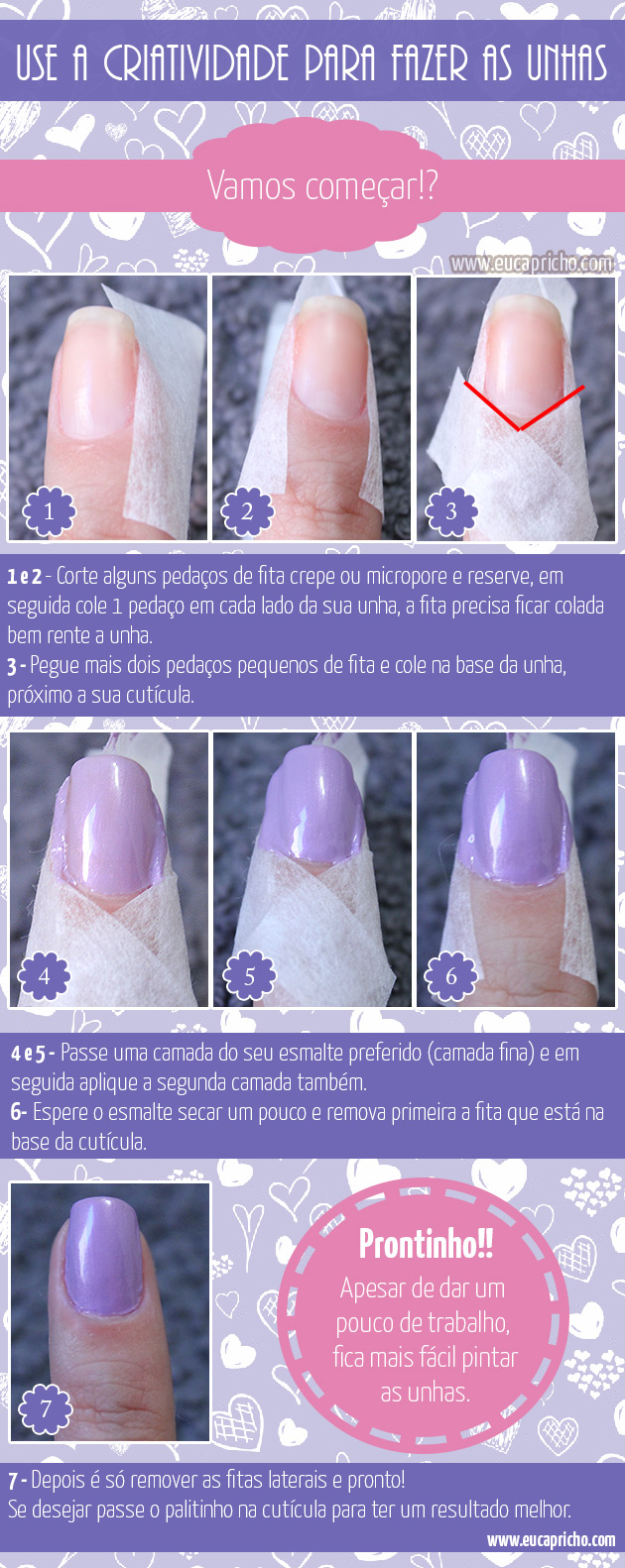 Use a criatividade para fazer as unhas imagem pintarasunhasemcasa Use a criatividade para fazer as unhas