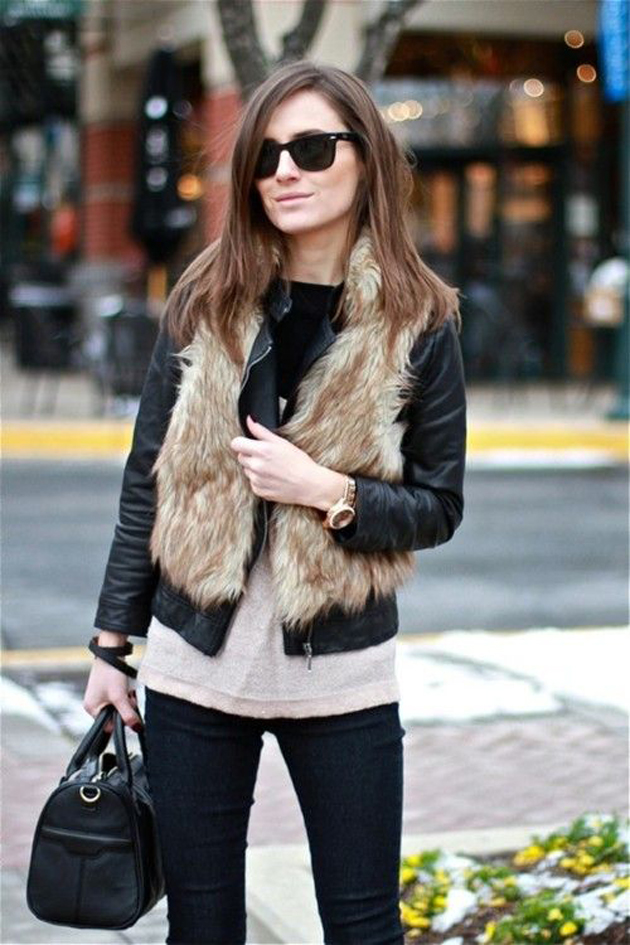 como usar colete de pelo fake no inverno, dicas de looks