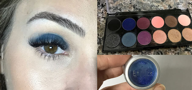 tutorial de maquiagem com sombra azul
