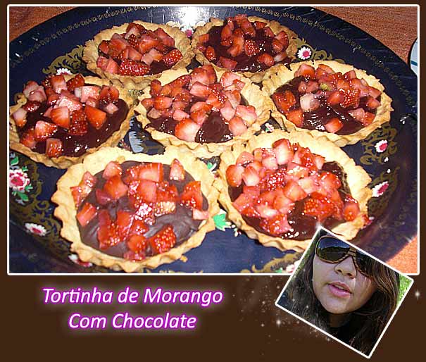 carolb Hora da Fome    Tortinha de Morango com Chocolate