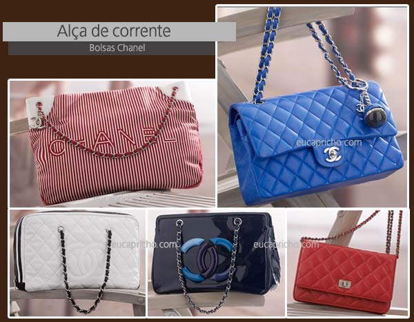 chanel1 Bolsa com alça de corrente