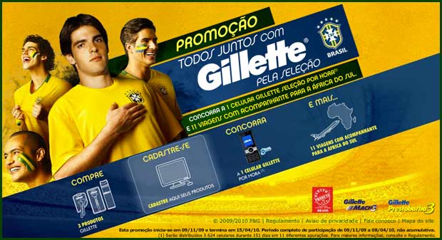Todos juntos com Gillette pela Seleção! imagem copa Todos juntos com Gillette pela Seleção!