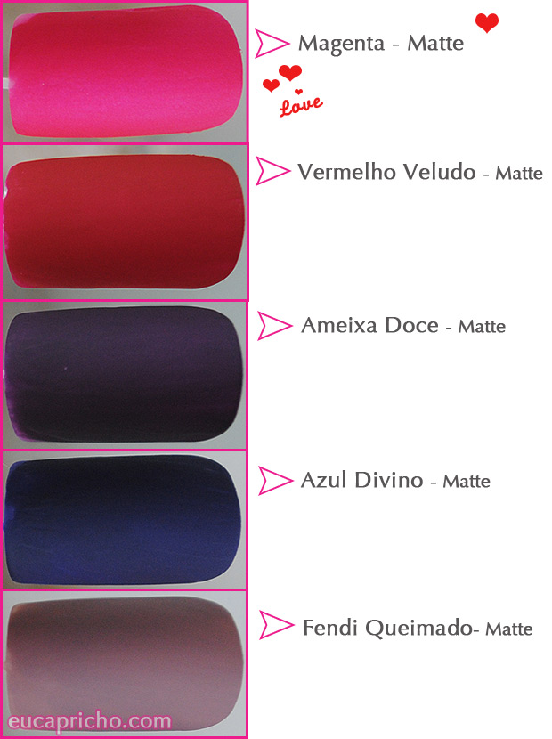 Coleção Matte Luxo Impala imagem matteluxo2 Coleção Matte Luxo Impala