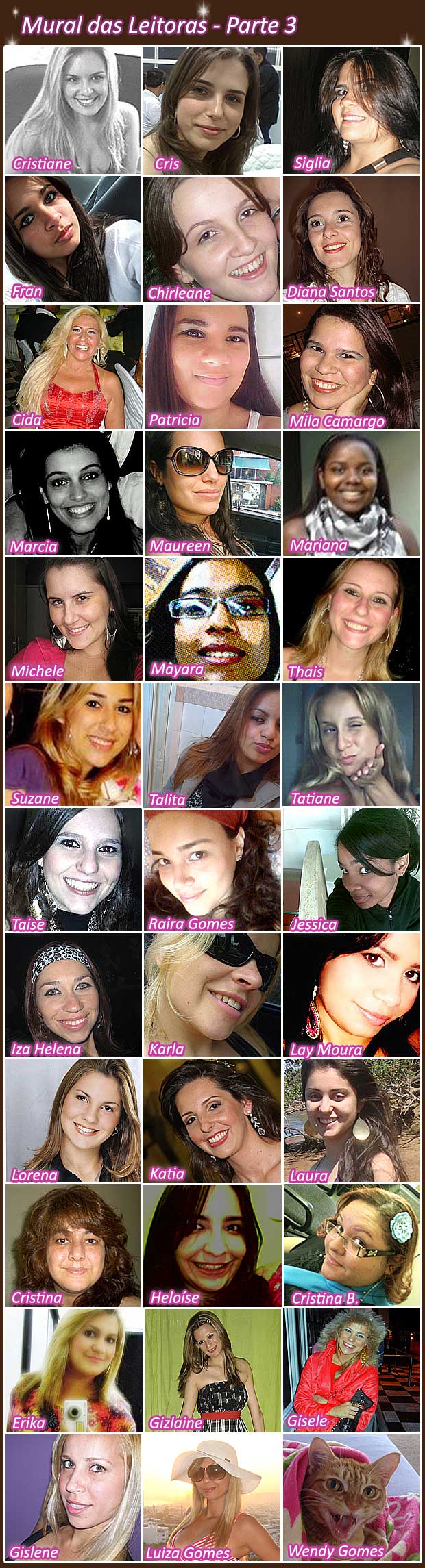 Só Gatas Mural das Leitoras Parte 3 imagem mural3 Só Gatas Mural das Leitoras Parte 3