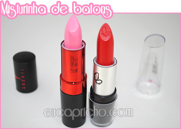 pink 1 Misturinha de batons   Rosa + Vermelho