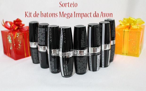 promobatom Sorteio Kit de Batons Mega Impact   Avon