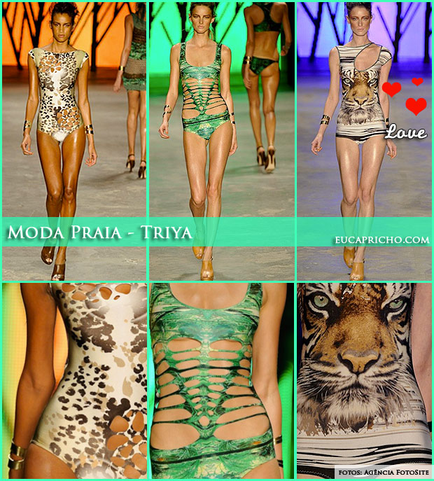 triya1 Moda Praia   Recortes e estampa animal