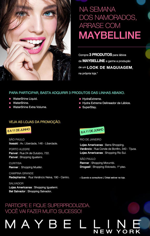 Maybelline no Dia dos Namorados
imagem maybelline Maybelline no Dia dos Namorados