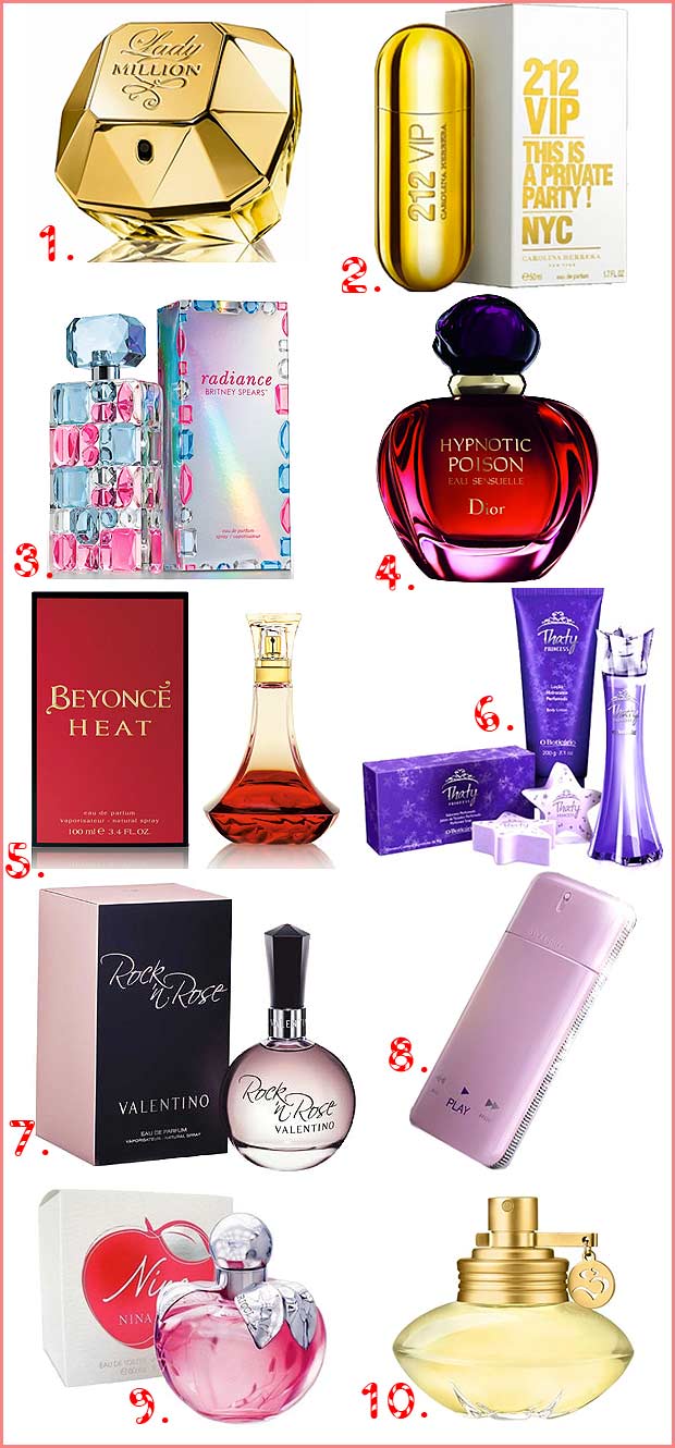 Perfumes femininos Top 10 de Natal imagem presente mazinha Perfumes femininos Top 10 de Natal