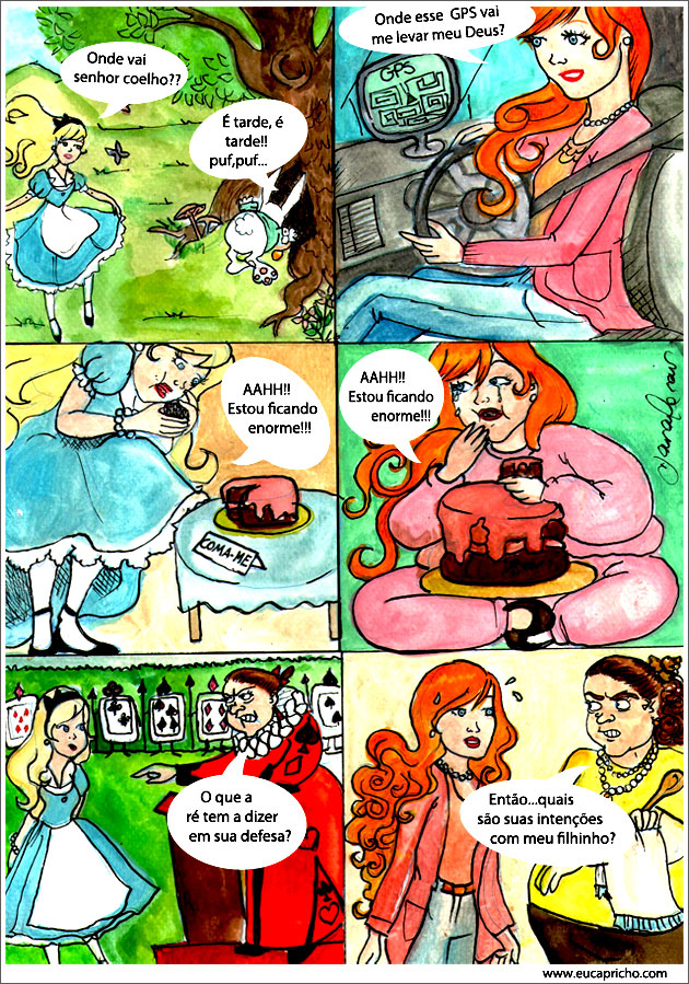 tirinha alice Alice no País das Maravilhas X Vida Real