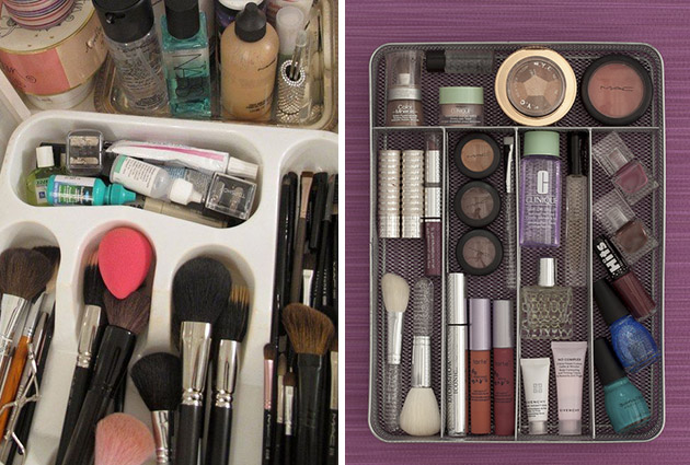 Organizando itens de beleza - as melhores dicas para organizar suas maquiagens e acessórios. E o melhor, sem precisar gastar! Confira e arrase.