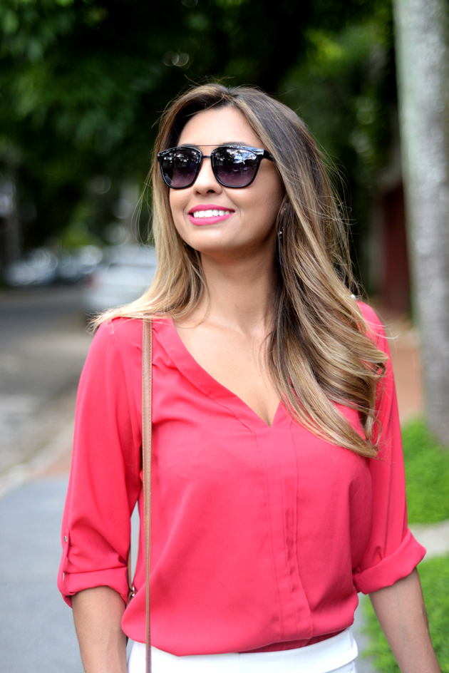 Look do Dia saia branca e camisa rosa lookdodia,look,saiabranca,saia,camisa,camisarosa
