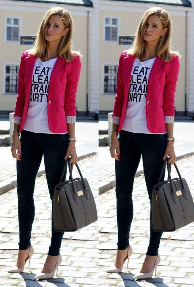 Look com blazer - como usar blazer preto looks com blazer blazer zara blazer rosa blazer vermelho blazer preto blazer branco