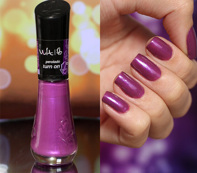 Esmalte Turn On Perolado Vult esmalte roxo com brilho