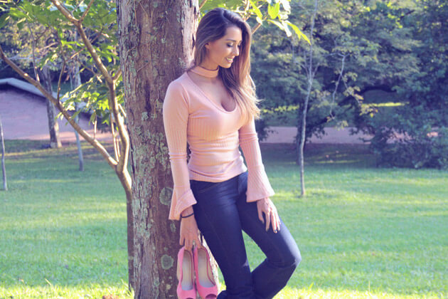 Calça Flare Jeans como usar calça flare jeans luiza gomes eucapricho