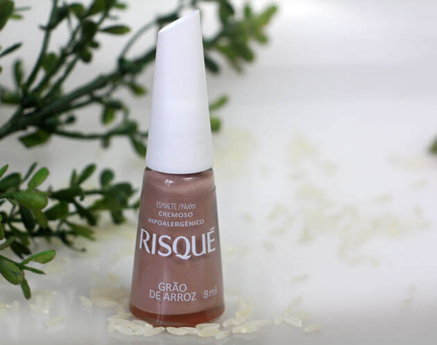 Esmalte Grão de Arroz  risque esmalte nude