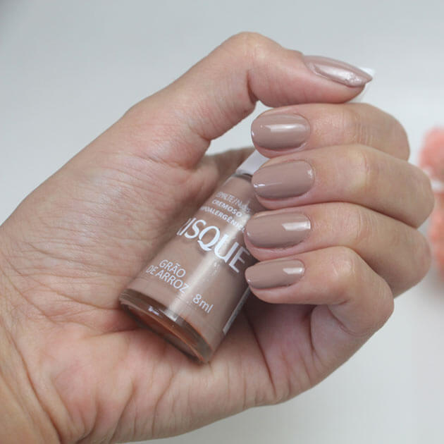 Esmalte Grão de Arroz  risque esmalte nude