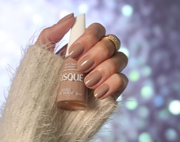 Esmalte Grão de Arroz  risque esmalte nude