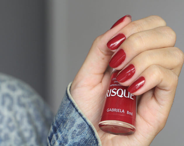 Unha para o Dia dos Namorados esmalte risque gabriela nail art unha coração esmalte vermelho