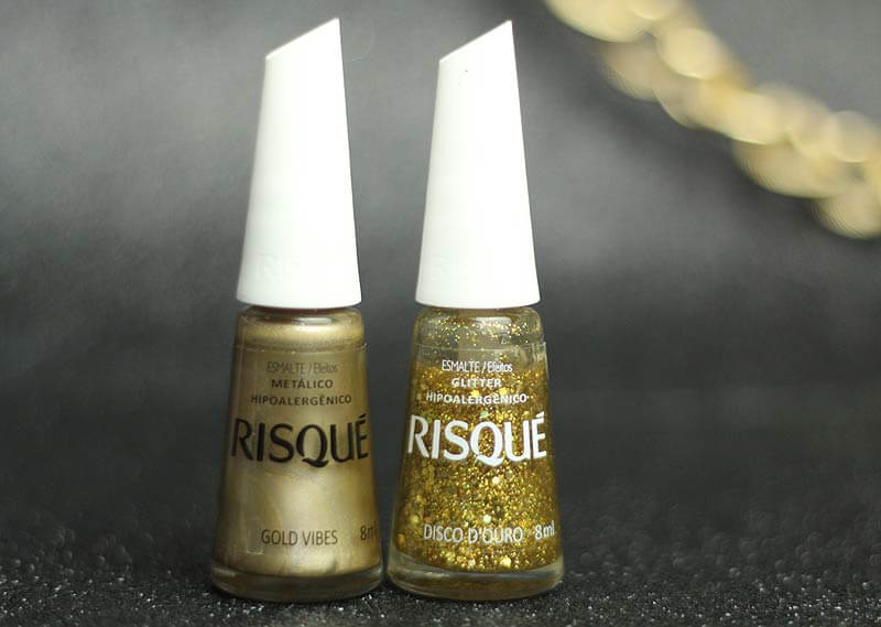 Esmalte Risqué - Gold Vibes e Disco D'Ouro