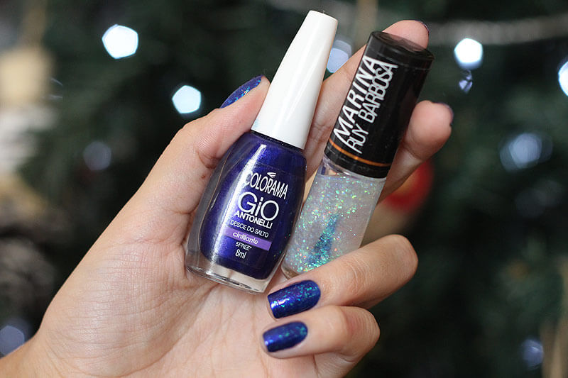 Esmalte para Festas Azul flocado