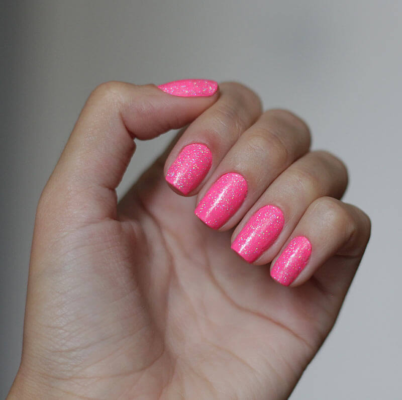 Esmalte Pink Frapê Cremoso + Glitter