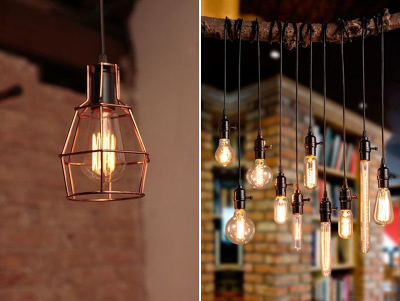 Decoração com luminárias pendentes e lâmpadas aparentes - confira as nossas dicas e inspirações para você usar luminárias na decoração.