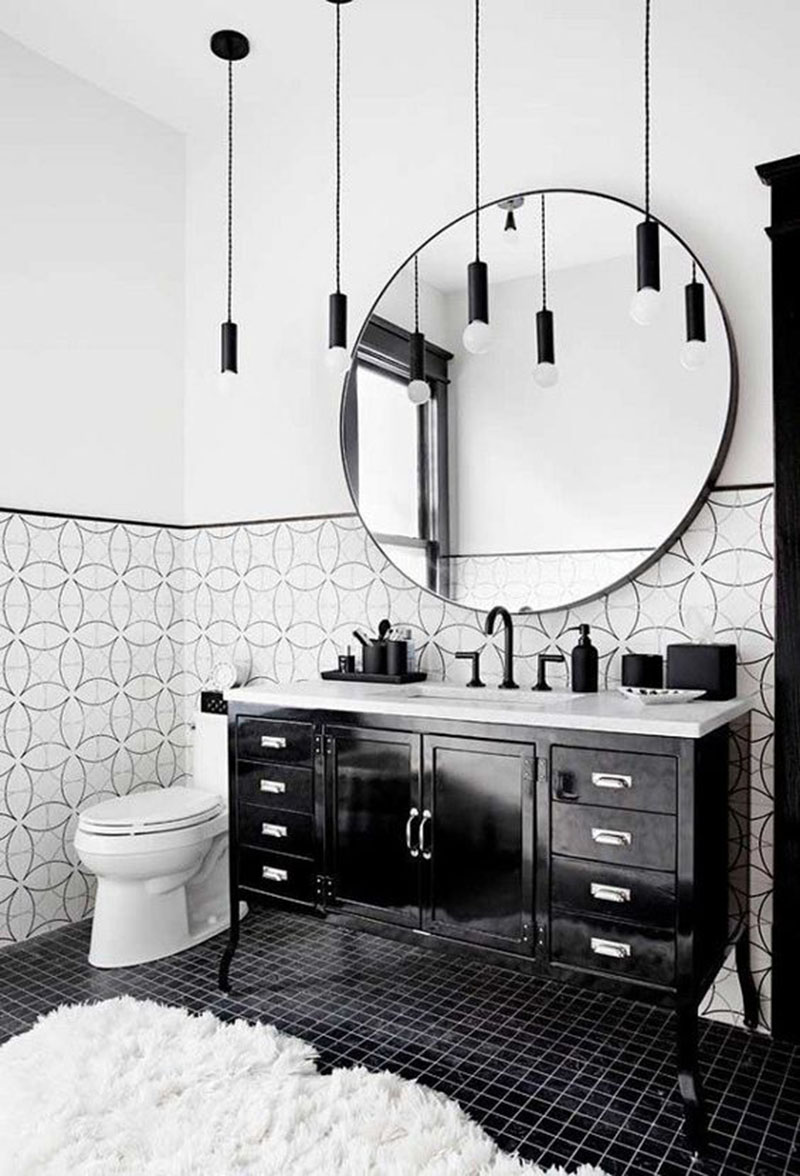 Banheiro preto e branco – 5 inspirações para todos os estilos