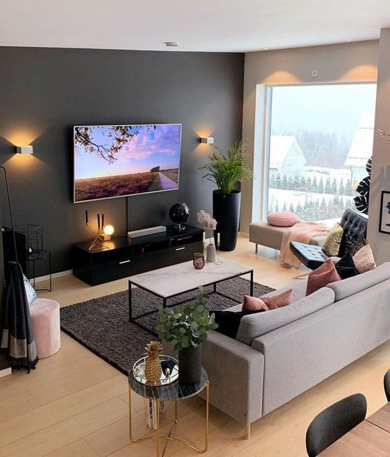 SALA DE TV SIMPLES E BARATA - dicas e inspirações para você montar uma bela sala de tv em casa sem gastar muito! Veja estilos de sala de tv aconchegantes.