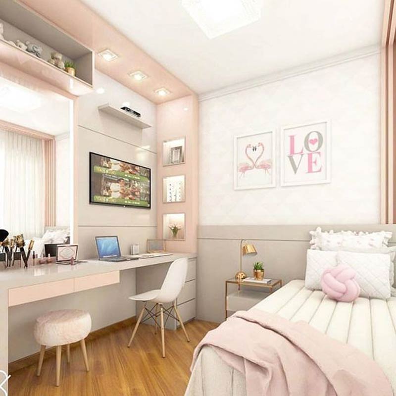 DECORAÇÃO QUARTO (PEQUENO FEMININO) - as melhores dicas e inspirações para você dar um UP no quarto mesmo sendo pequeno, veja como otimizar e deixá-lo lindo